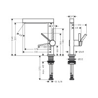 Смеситель для раковины Hansgrohe Finoris 230 push open, матовый черный 76060670 00000094418
