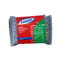 Губки для посуды Luscan Economy поролоновые, в металлической оплетке, 115x78x28 мм, 2 шт 550009