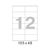 Этикетки самоклеящиеся 105х48 мм, 12 шт. на лист.А4 100л Attache 1212987