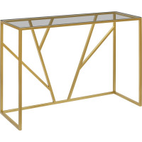 Консоль GreenWeen EVA золотой каркас, столешница тонированное стекло 1000x350x810, GW-KONS-EVA-G-G