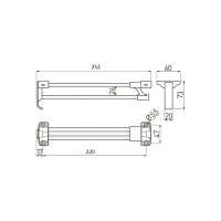 Выдвижная штанга GTV PRESTIGE L-252 мм. WW-WSD250-01