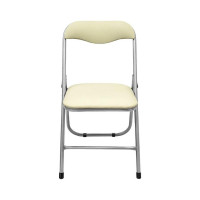 Складной стул ООО Комус каркас серебристый, обивка кожзам бежевый, рс 04 1816739