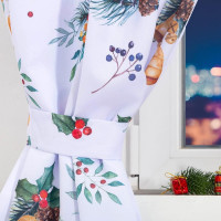 Комплект штор для кухни Этель Christmas wreaths с подхватами, 145x180 см, 2 шт, габардин 7072273