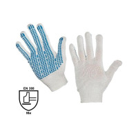 Защитные трикотажные перчатки ООО Комус ПВХ-протектор, 4 нити, 10 класс, 50 пар 1451432
