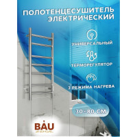 Электрический полотенцесушитель Bauedge BAU Stil 30x80, 7 планок, универсальный, нерж. сталь полированная DB-0040