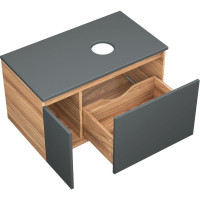 Подвесная тумба под раковину Bauedge Bau Dream Blackwood 80, 1 ящик, дверца слева графит BD1080-BL