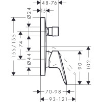 Cмеситель для ванны, внешняя часть HANSGROHE Logis 71405000 00000035195