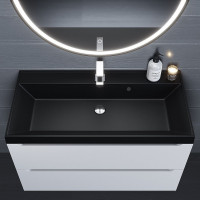 Раковина кварцевая для ванной uperwood Classic Quartz_100 см, черная матовая, космос  293020635