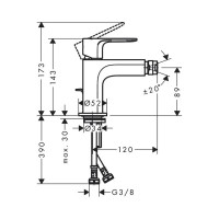 Смеситель для биде Hansgrohe Rebris e 72211000 00000122414