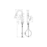 Смеситель для кухни Hansgrohe Focus m42 с вытяжным изливом 71800000 00000075539