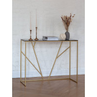 Консоль GreenWeen EVA золотой каркас, столешница тонированное стекло 1000x350x810, GW-KONS-EVA-G-G
