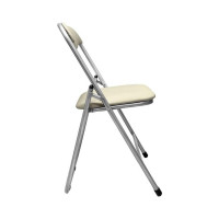 Складной стул ООО Комус каркас серебристый, обивка кожзам бежевый, рс 04 1816739
