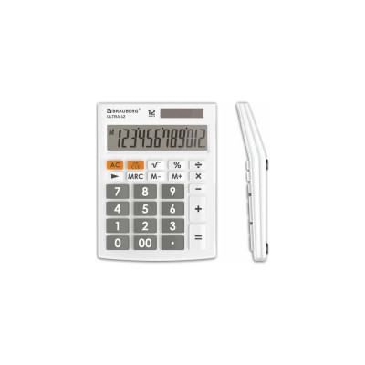 Настольный калькулятор BRAUBERG ULTRA-12-WT 250496