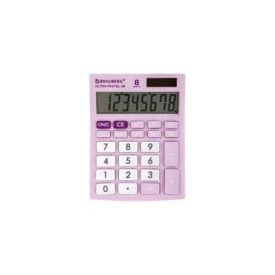 Настольный компактный калькулятор BRAUBERG ULTRA PASTEL-08-PR 250516