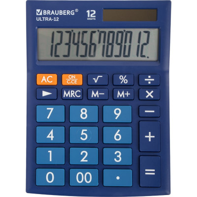 Настольный калькулятор BRAUBERG ULTRA-12-BU 250492