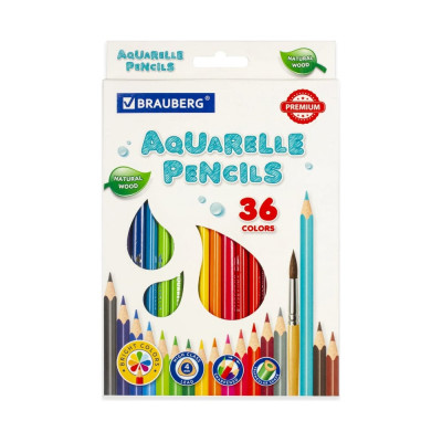 Акварельные цветные карандаши BRAUBERG PREMIUM AQUARELLE 181674