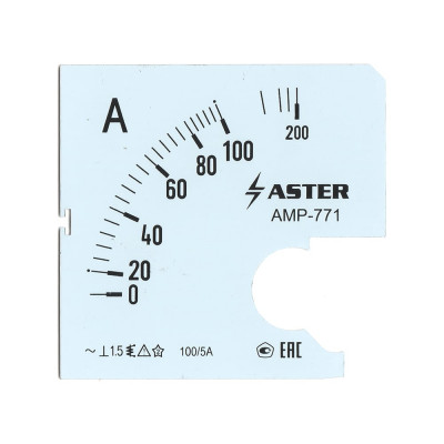 ASTER Шкала к амперметру AMP-771 100/5 А SC771-100