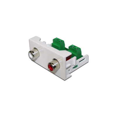 Розетка LANMASTER Mosaic LAN-WA-LP-2RCA-WH