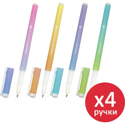 Ручка шариковая BRAUBERG Soft Touch Grip Grade Pastel, синяя, линия 0,35 мм 881026