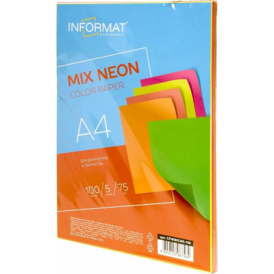 Бумага INFORMAT NEON MIX CP4080CNE-100