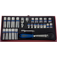 Набор торцевых головок с принадлежностями (3/8", шестигранные, 6-22 мм, 26 предметов) KING TONY 3527MR