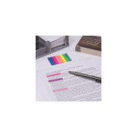 Закладки клейкие 24 шт в упаковке BRAUBERG НЕОНОВЫЕ пластиковые 45х8мм 8 цветов х 20 листовв пластик.книжке  126699