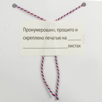 Хлопчатобумажная нить для прошивки документов BRAUBERG ТРИКОЛОР диаметр 1.6 мм, длина 120 м 601813