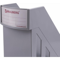 Вертикальный лоток для бумаг BRAUBERG увеличенная ширина 277х100х290 мм-MAXI, серый, 231051