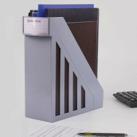 Вертикальный лоток для бумаг BRAUBERG увеличенная ширина 277х100х290 мм-MAXI, серый, 231051