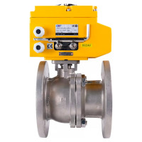 Шаровой кран DN.ru КШФП.316.200 Ду65 Ру16 с электроприводом QT-010 24В D160-02103