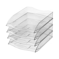 Горизонтальный прозрачный лоток для бумаг Attache бесцветный, 4 шт 1271098