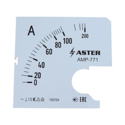 Шкала Aster к амперметру AMP-771 100/5 А SC771-100