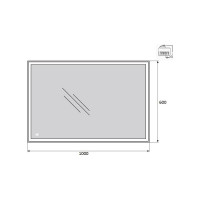 Зеркало со встроенным светильником и сенсорным выключателем BelBagno SPC-GRT-1000-600-LED-TCH
