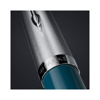 Шариковая ручка Parker 51 Teal Blue CT черная, 1.0 мм, поворотная, подарочная упаковка 2123508