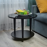 Журнальный стол Мебелик BeautyStyle 10 венге/стекло черное 2489