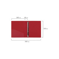 Папка на 4 кольцах BRAUBERG Extra ширина 40 мм, до 300 листов, красная, 0.8 мм 270549