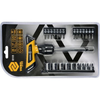 Реверсивная отвертка с набором бит VOREL 25 предметов 65105