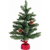 Искусственная новогодняя декоративная ель Золотая сказка 50 см, зеленая, с гирляндой и игрушками 591316