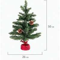 Искусственная новогодняя декоративная ель Золотая сказка 50 см, зеленая, с гирляндой и игрушками 591316