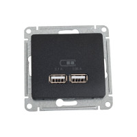 Розетка USB Systeme Electric (Schneider Electric) Glossa антрацит 5В/2100мА, 2х5В/1050мА SE GSL000733