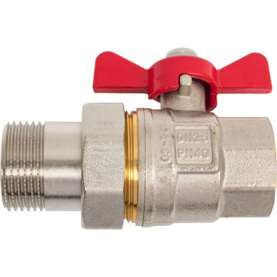 Шаровой кран со сгоном MVI американка, бабочка ВН/НАР ДУ 25, 1" BV.520.06