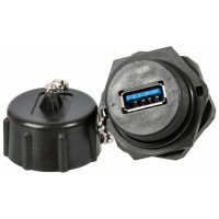 Индустриальный соединительный модуль LANMASTER USB 3.0 IP68 с крышкой LAN-OK-USB30/180-WP