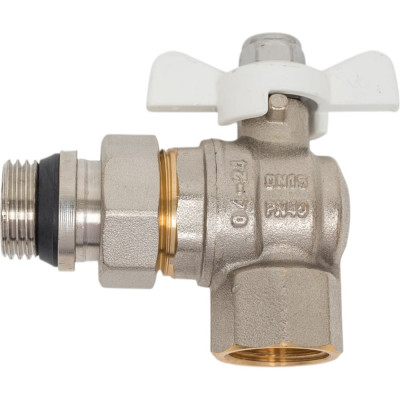 Шаровой кран MVI полнопроходной, угловой с полусгоном, с самоуплотняющимся кольцом 1/2" BV.523.04