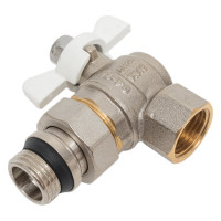 Шаровой кран MVI полнопроходной, угловой с полусгоном, с самоуплотняющимся кольцом 1/2" BV.523.04