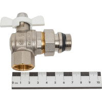 Шаровой кран MVI полнопроходной, угловой с полусгоном, с самоуплотняющимся кольцом 1/2" BV.523.04