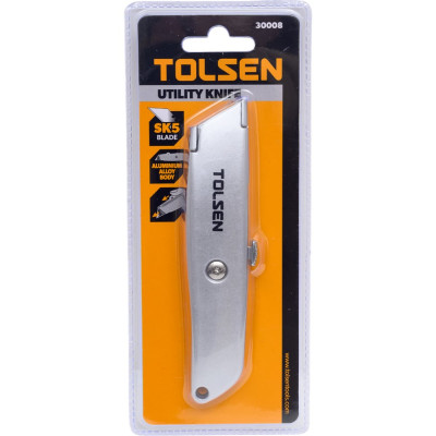Алюминиевый нож TOLSEN с трапециевидным лезвием усиленный 61x19 мм 30008