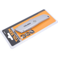 Алюминиевый нож TOLSEN с трапециевидным лезвием усиленный 61x19 мм 30008