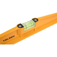 Алюминиевый уровень TOLSEN трапециевидный, ударопрочный, 2 глазка 40 см 35060