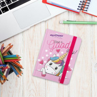 Блокнот ЮНЛАНДИЯ Unicorn МАЛЫЙ ФОРМАТ с резинкой, в клетку, 96 л, А6, 109x148, твердая обложка 113742