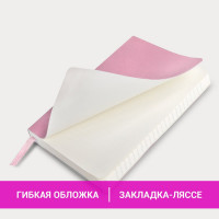 Блокнот BRAUBERG Metropolis Ultra малый формат А6 100x150 мм, под кожу, 80 листов, клетка, розовый 113322